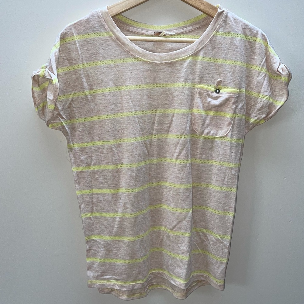 NWOT Striped Perforated Pocket Shirt